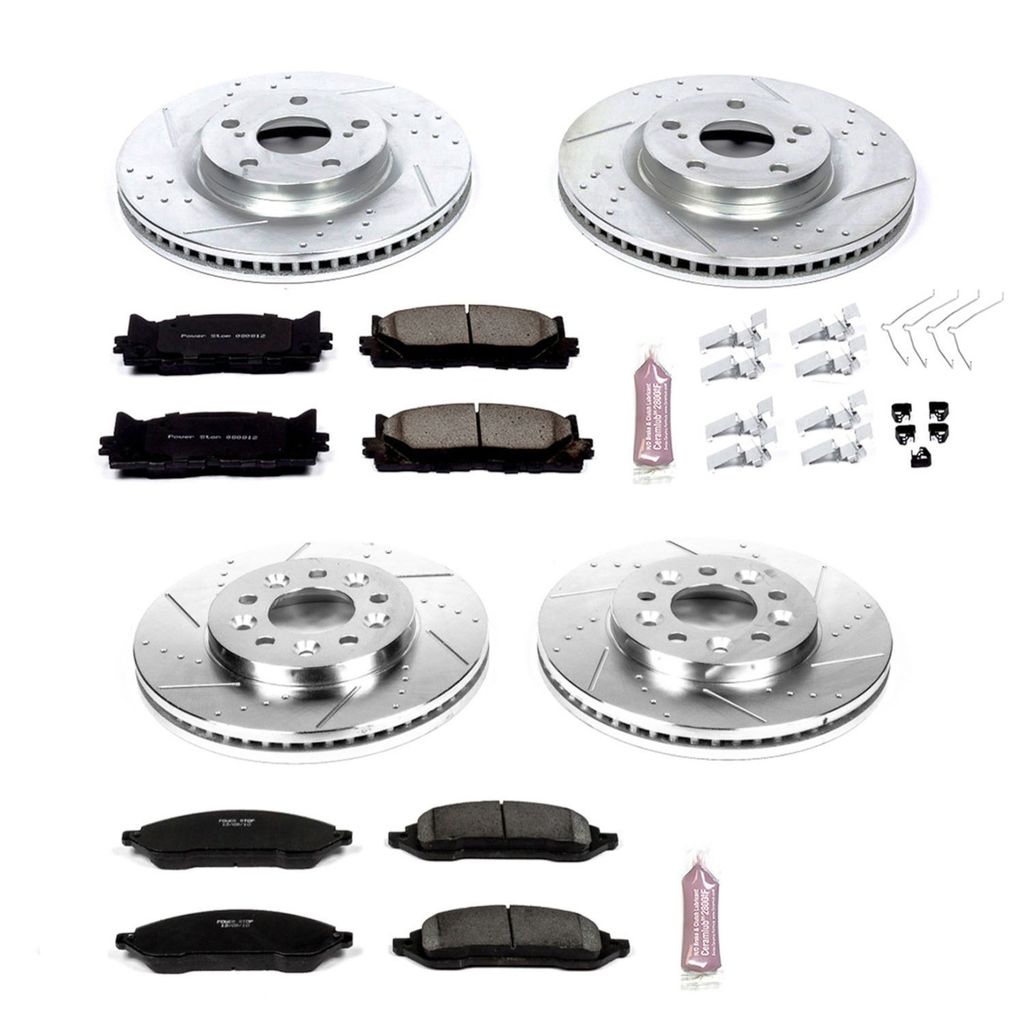 PowerStop K2828 - Z23 Drilled and Slotted Brake Rotors and Pads Kit