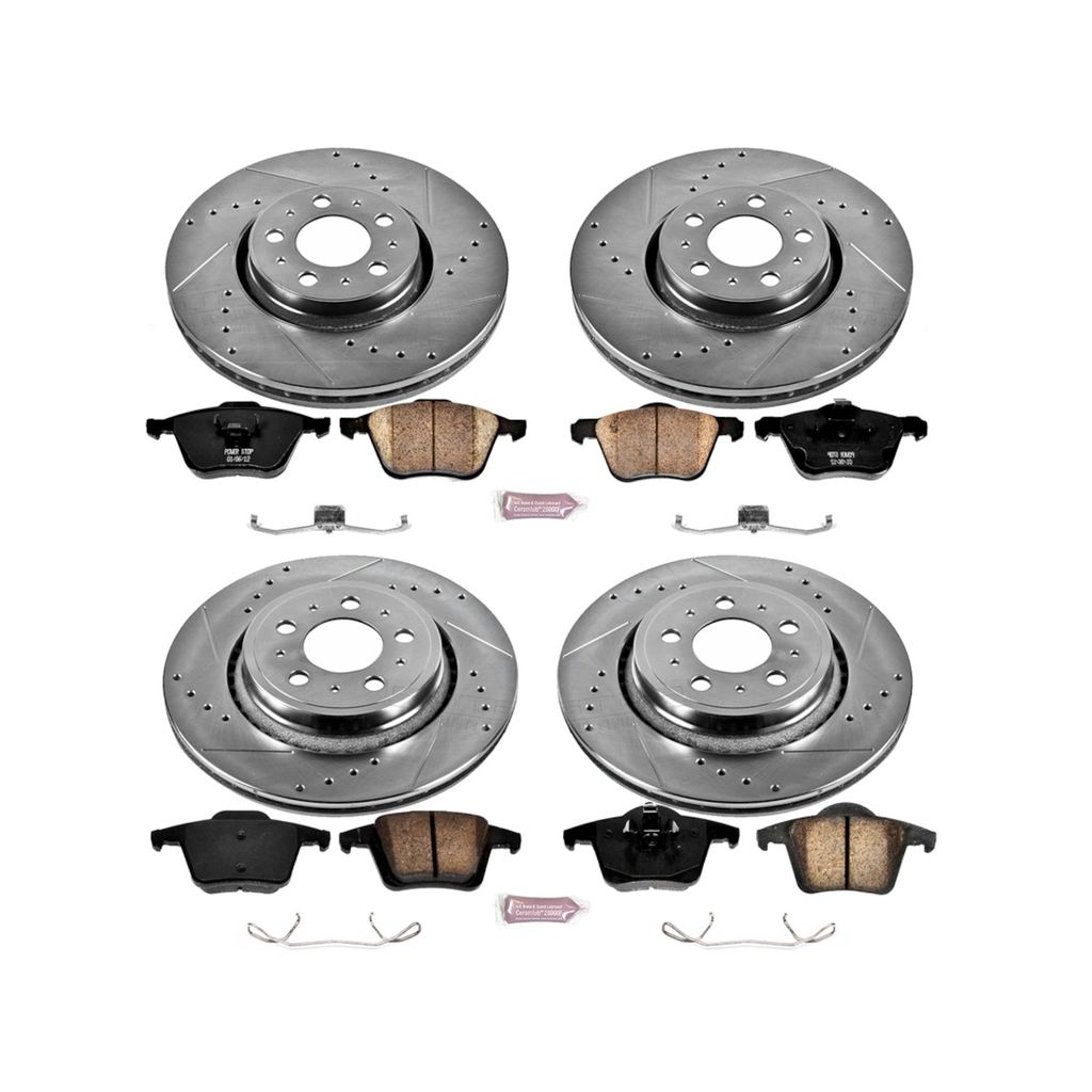 PowerStop K2835 - Z23 Drilled and Slotted Brake Rotors and Pads Kit