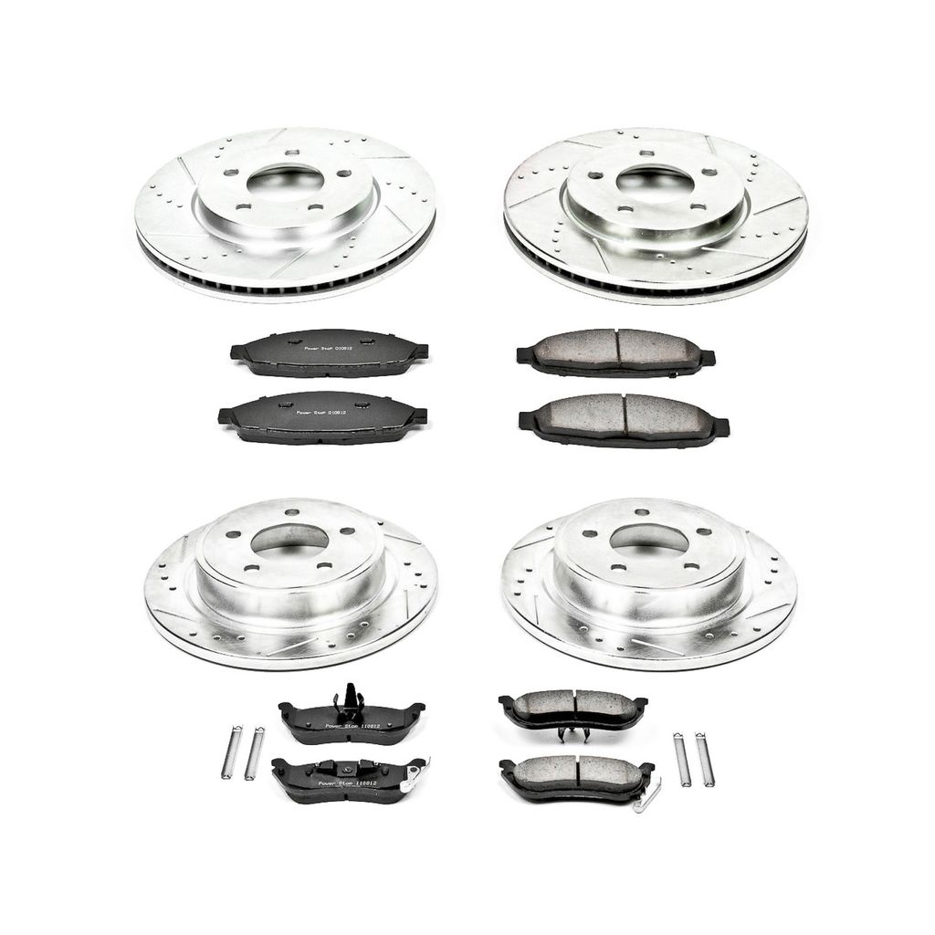 PowerStop K2838 - Z23 Drilled and Slotted Brake Rotors and Pads Kit