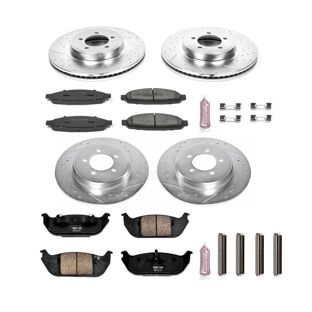 PowerStop K2839 - Z23 Drilled and Slotted Brake Rotors and Pads Kit