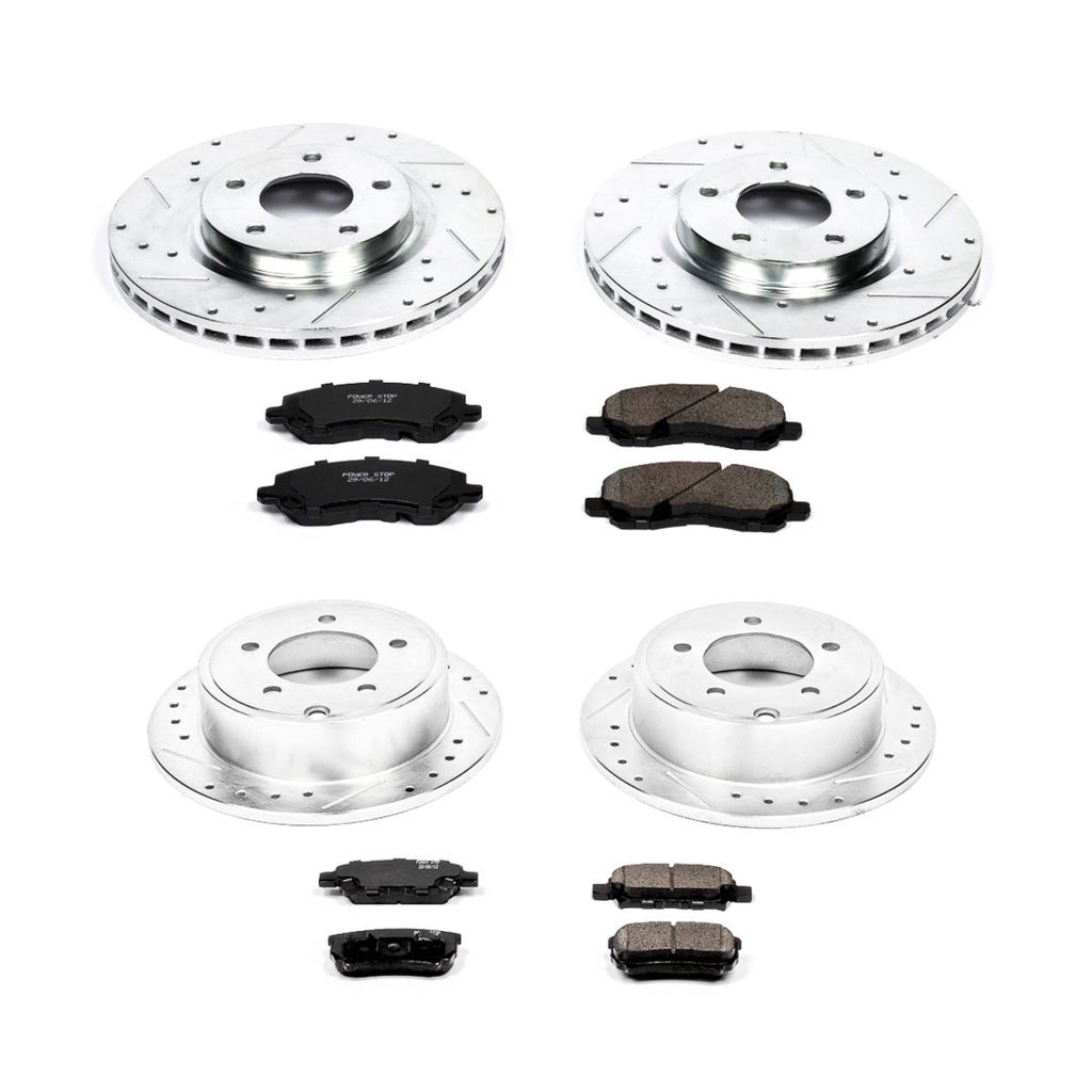 PowerStop K2840 - Z23 Drilled and Slotted Brake Rotors and Pads Kit
