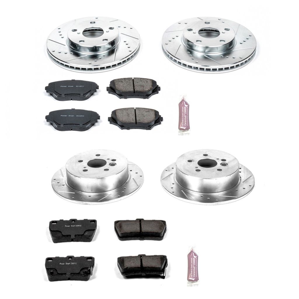 PowerStop K2842 - Z23 Drilled and Slotted Brake Rotors and Pads Kit