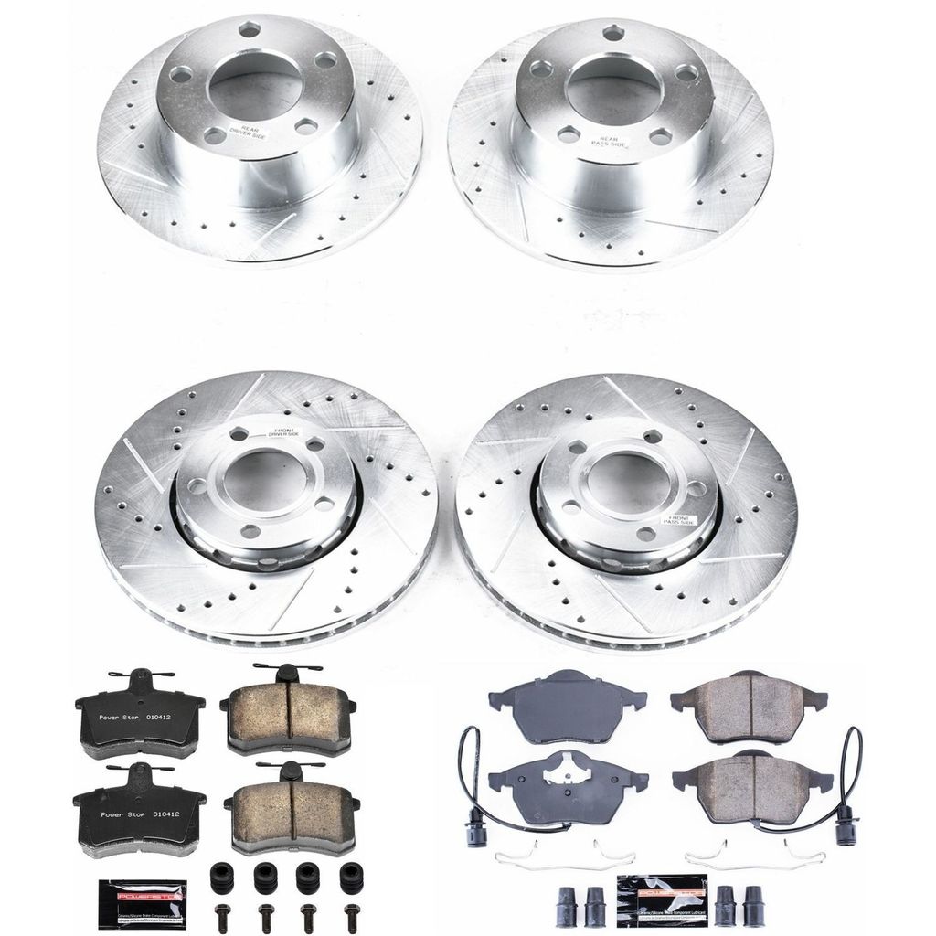 PowerStop K2844 - Z23 Drilled and Slotted Brake Rotors and Pads Kit
