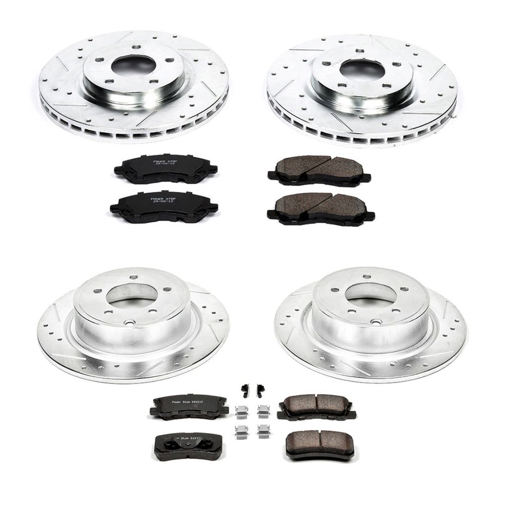 PowerStop K2848 - Z23 Drilled and Slotted Brake Rotors and Pads Kit