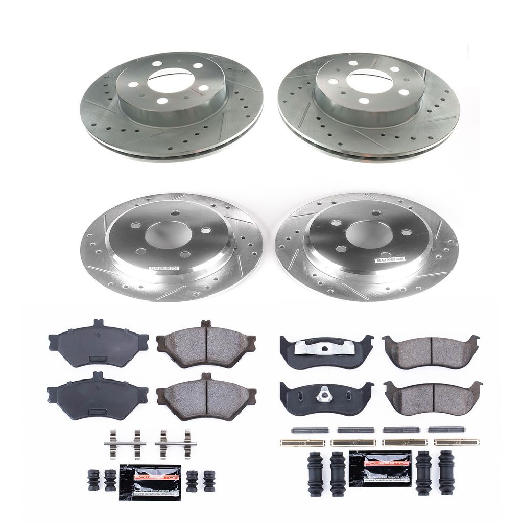 PowerStop K2859 - Z23 Drilled and Slotted Brake Rotors and Pads Kit