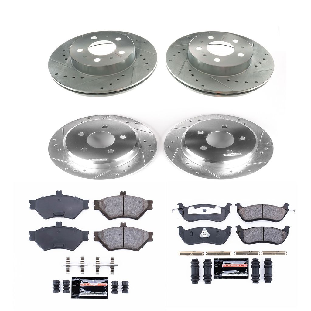 PowerStop K2860 - Z23 Drilled and Slotted Brake Rotors and Pads Kit