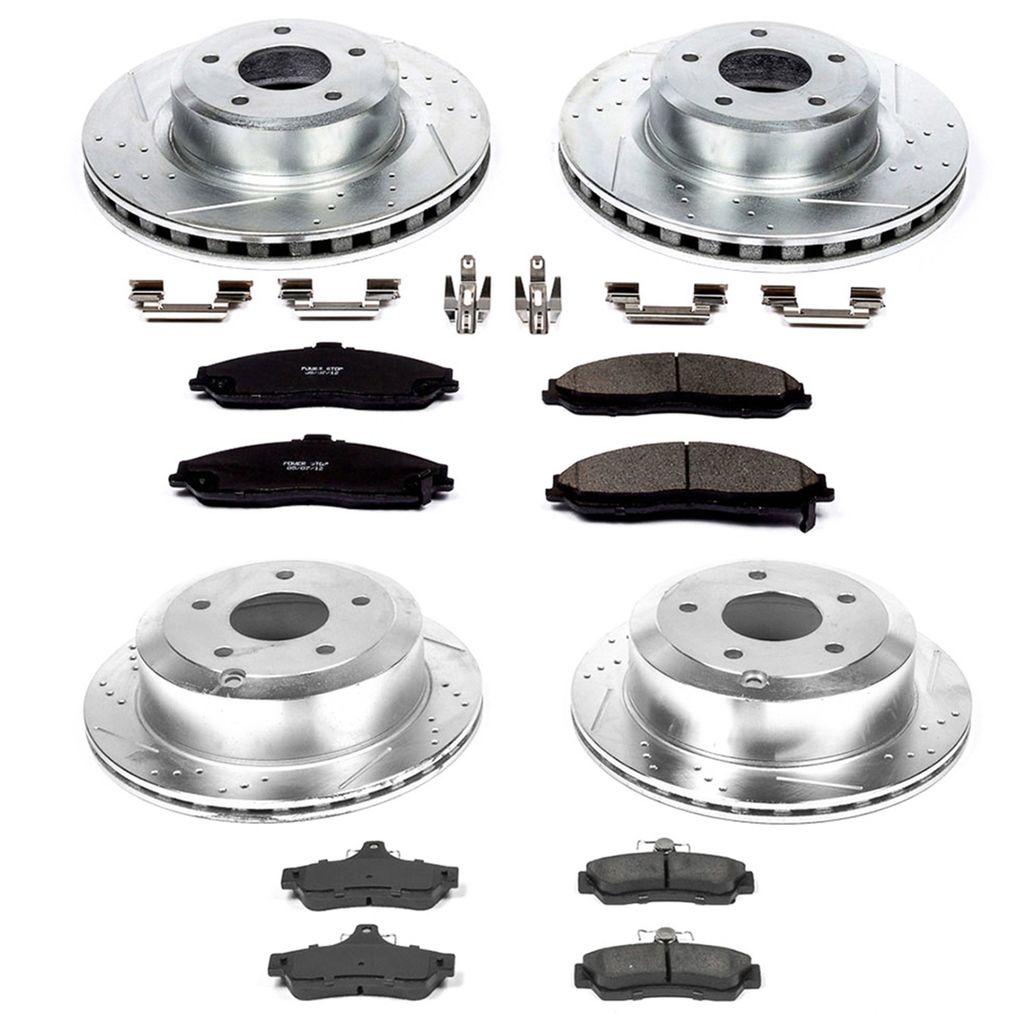 PowerStop K2893 - Z23 Drilled and Slotted Brake Rotors and Pads Kit