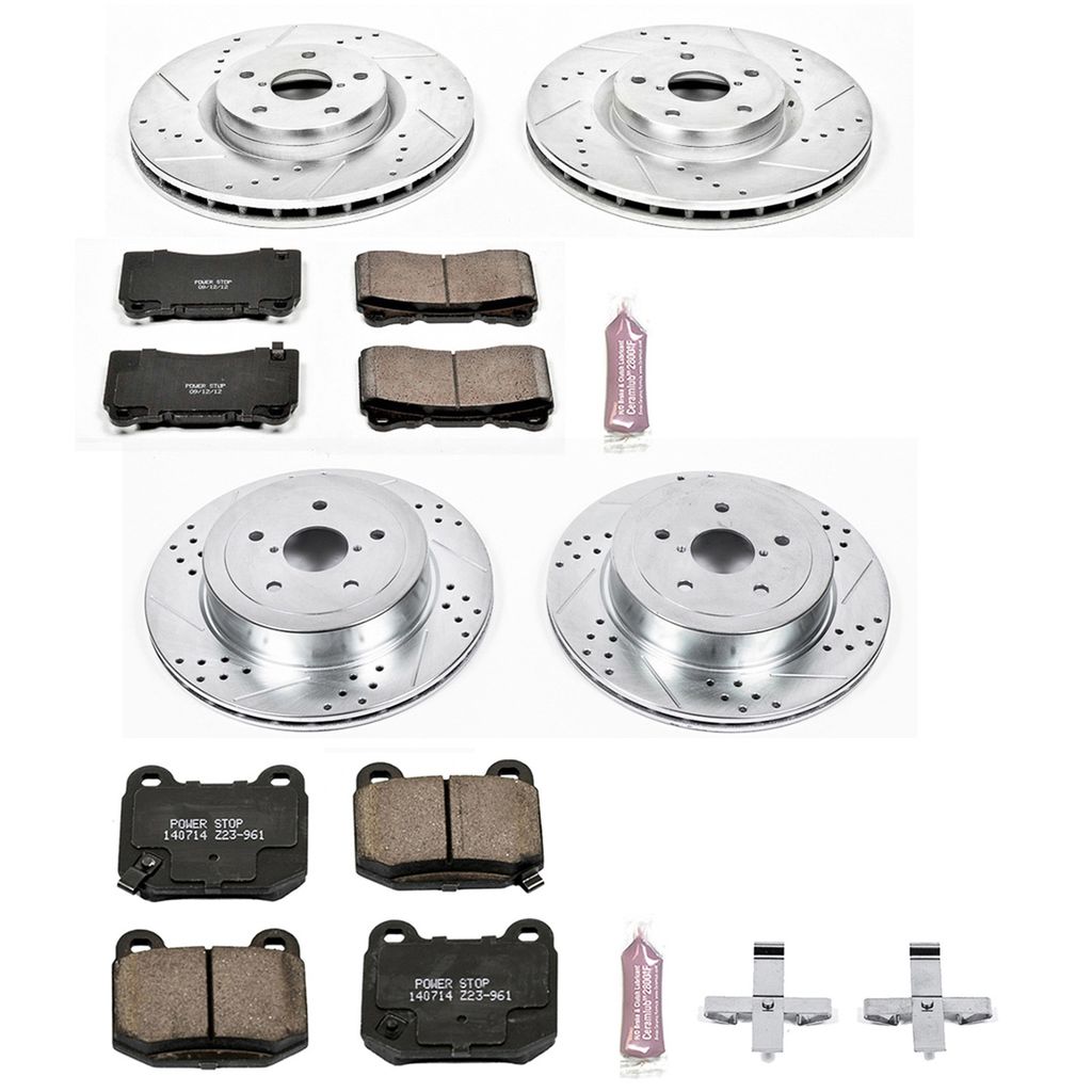 PowerStop K2896 - Z23 Drilled and Slotted Brake Rotors and Pads Kit