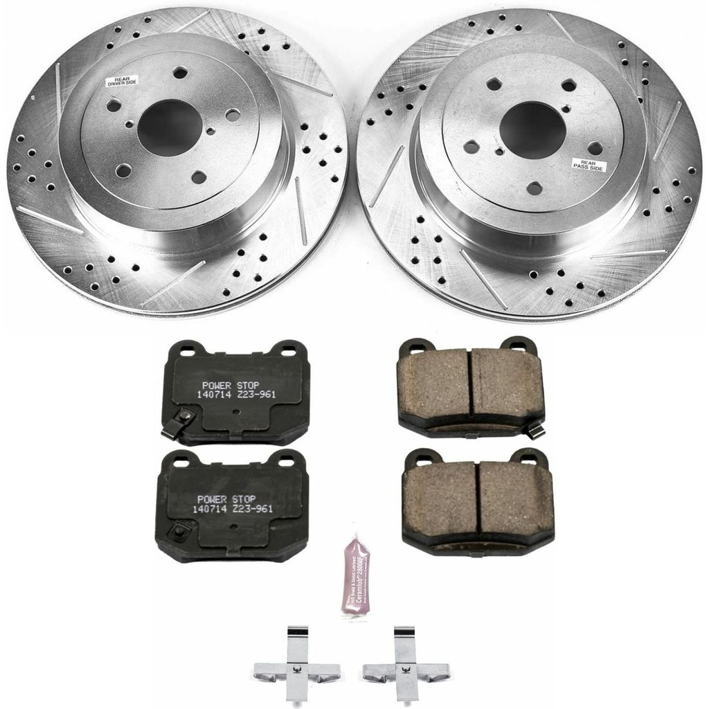 PowerStop K2913 - Z23 Drilled and Slotted Brake Rotors and Pads Kit