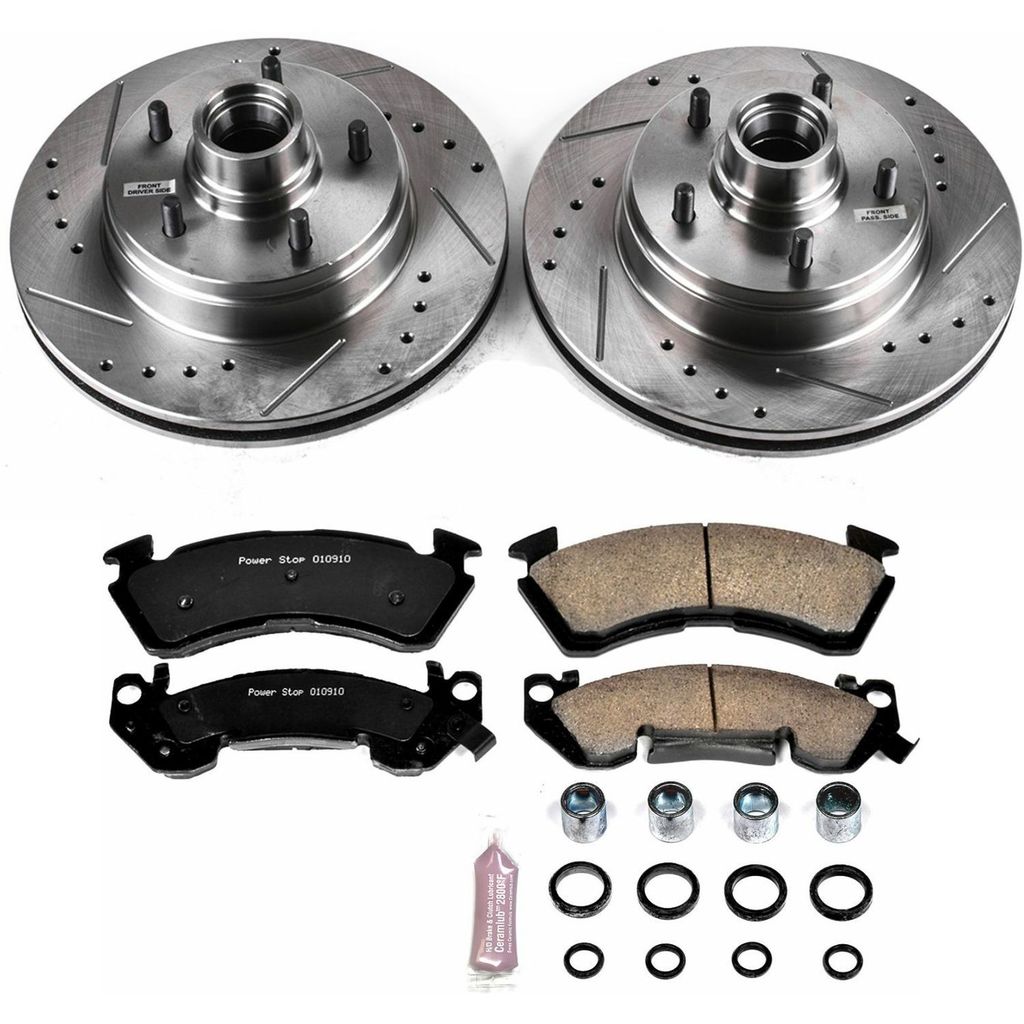 PowerStop K2937 - Z23 Drilled and Slotted Brake Rotors and Pads Kit