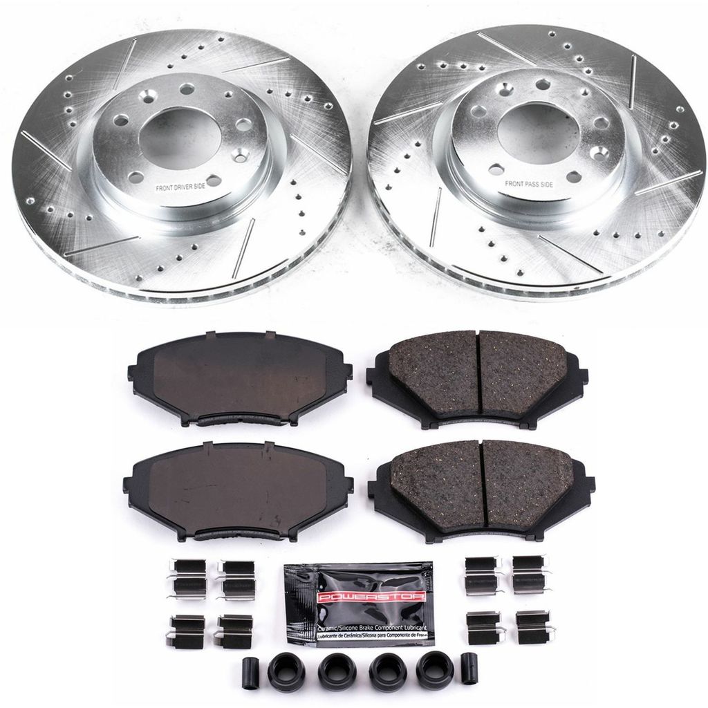 PowerStop K2964 - Z23 Drilled and Slotted Brake Rotors and Pads Kit