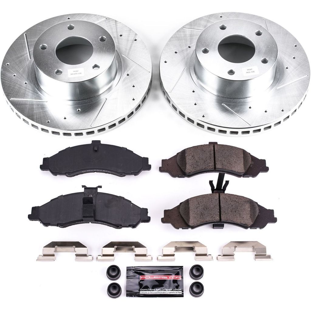 PowerStop K2965 - Z23 Drilled and Slotted Brake Rotors and Pads Kit
