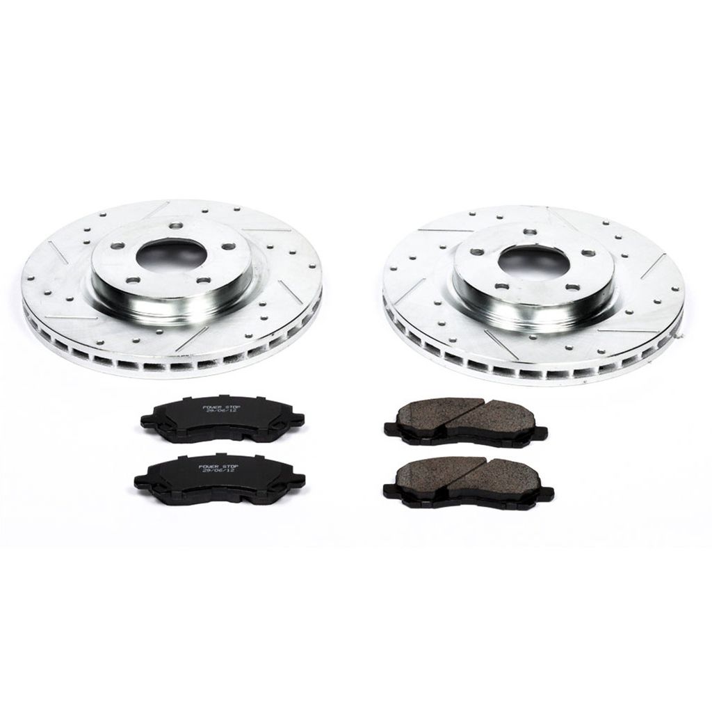 PowerStop K3032 - Z23 Drilled and Slotted Brake Rotors and Pads Kit