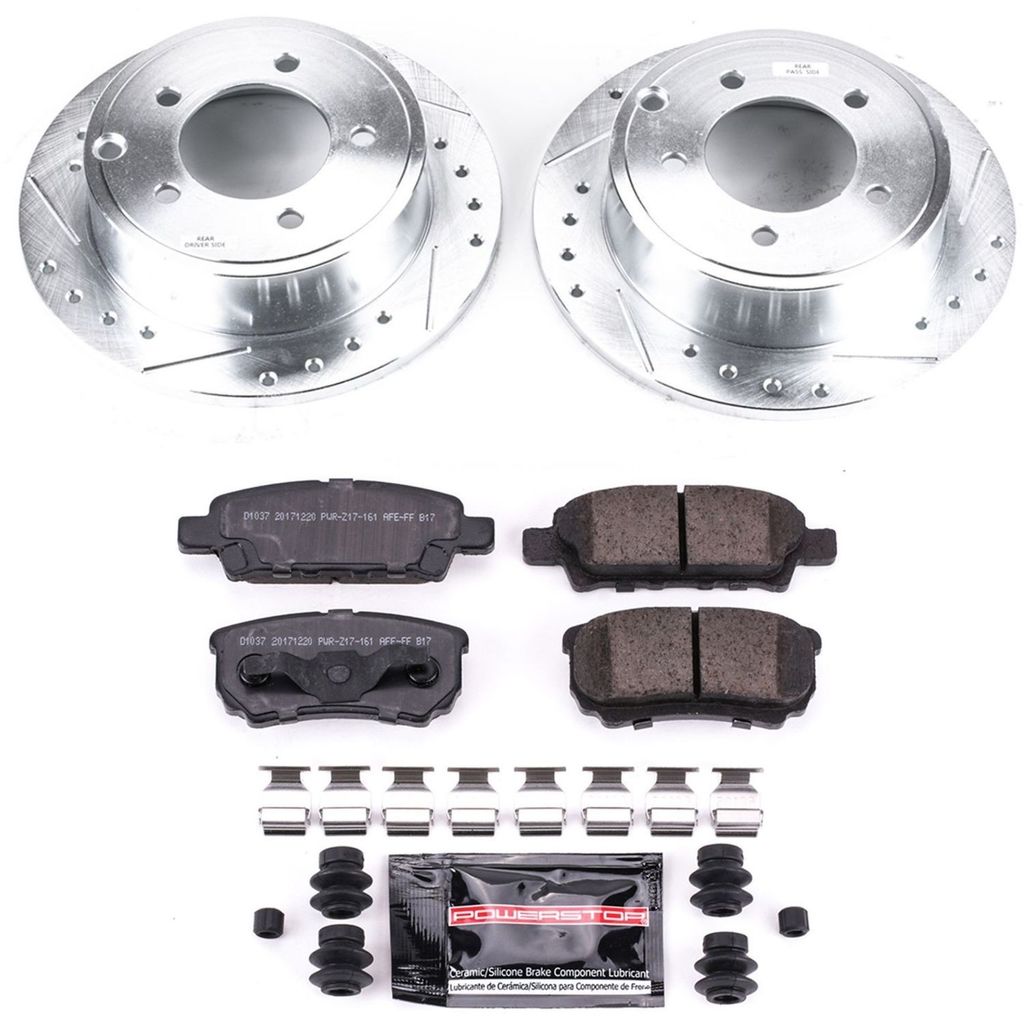 PowerStop K3033 - Z23 Drilled and Slotted Brake Rotors and Pads Kit