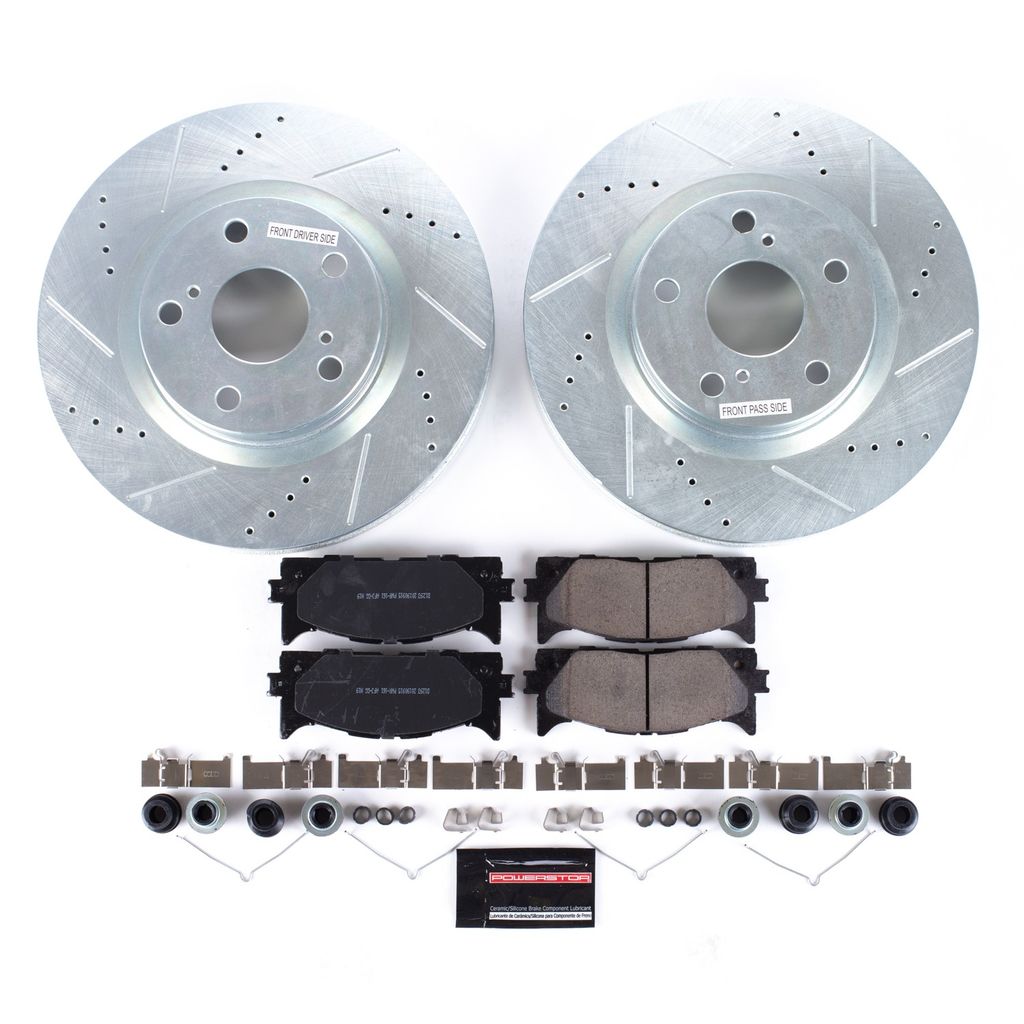 PowerStop K3053 - Z23 Drilled and Slotted Brake Rotors and Pads Kit
