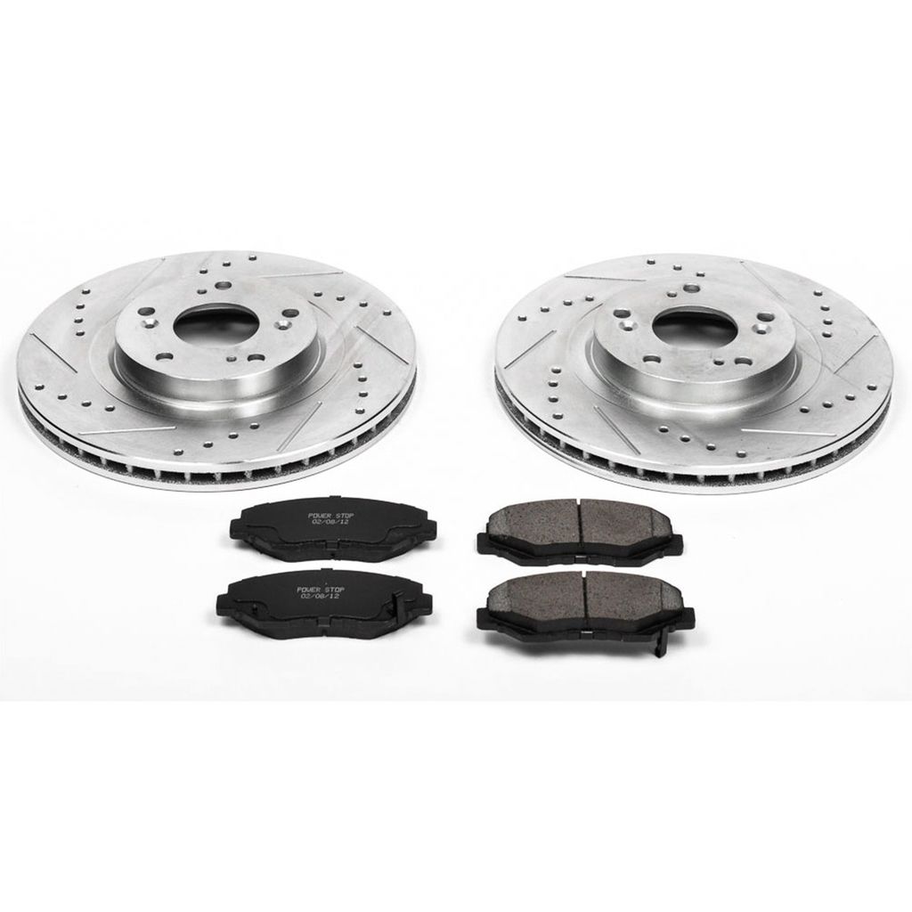 PowerStop K3055 - Z23 Drilled and Slotted Brake Rotors and Pads Kit