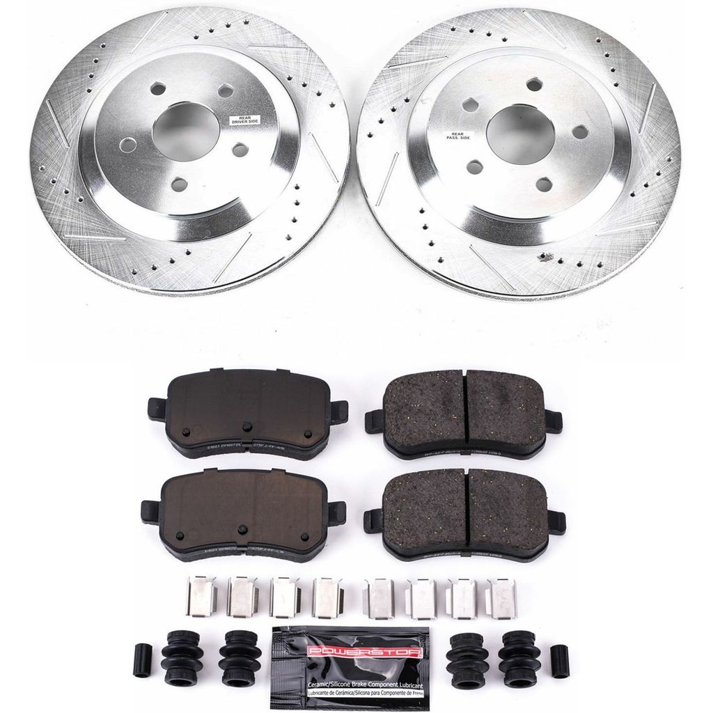 PowerStop K3061 - Z23 Drilled and Slotted Brake Rotors and Pads Kit