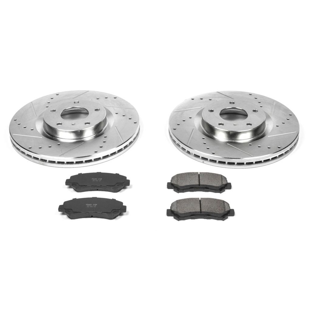 PowerStop K3076 - Z23 Drilled and Slotted Brake Rotors and Pads Kit
