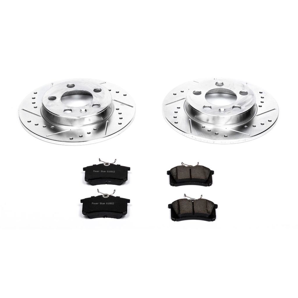 PowerStop K3093 - Z23 Drilled and Slotted Brake Rotors and Pads Kit