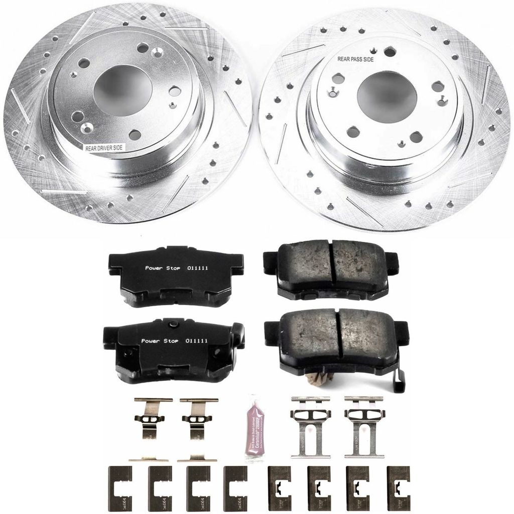 PowerStop K3128 - Z23 Drilled and Slotted Brake Rotors and Pads Kit