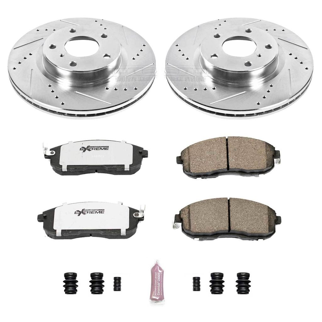 PowerStop K3140-26 - Z26 Drilled and Slotted Brake Rotors and Pads Kit