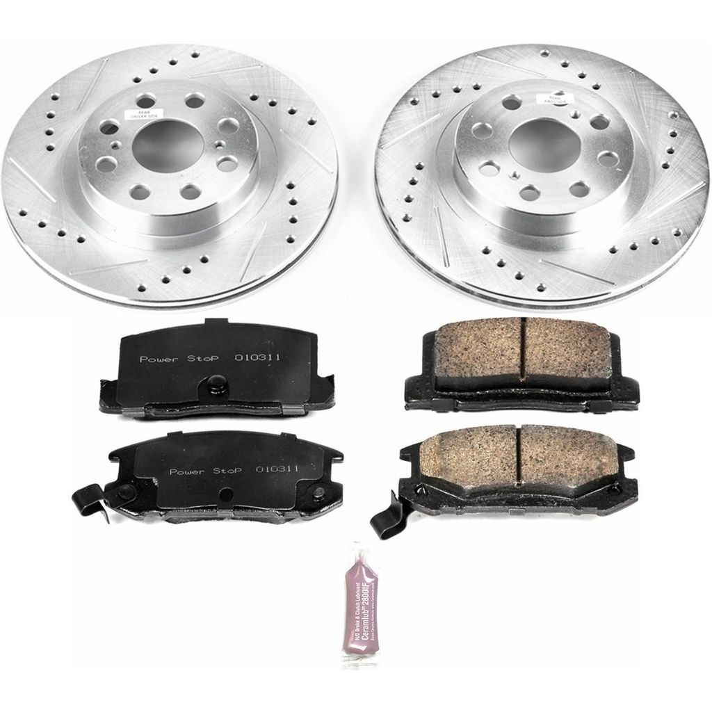 PowerStop K3161 - Z23 Drilled and Slotted Brake Rotors and Pads Kit