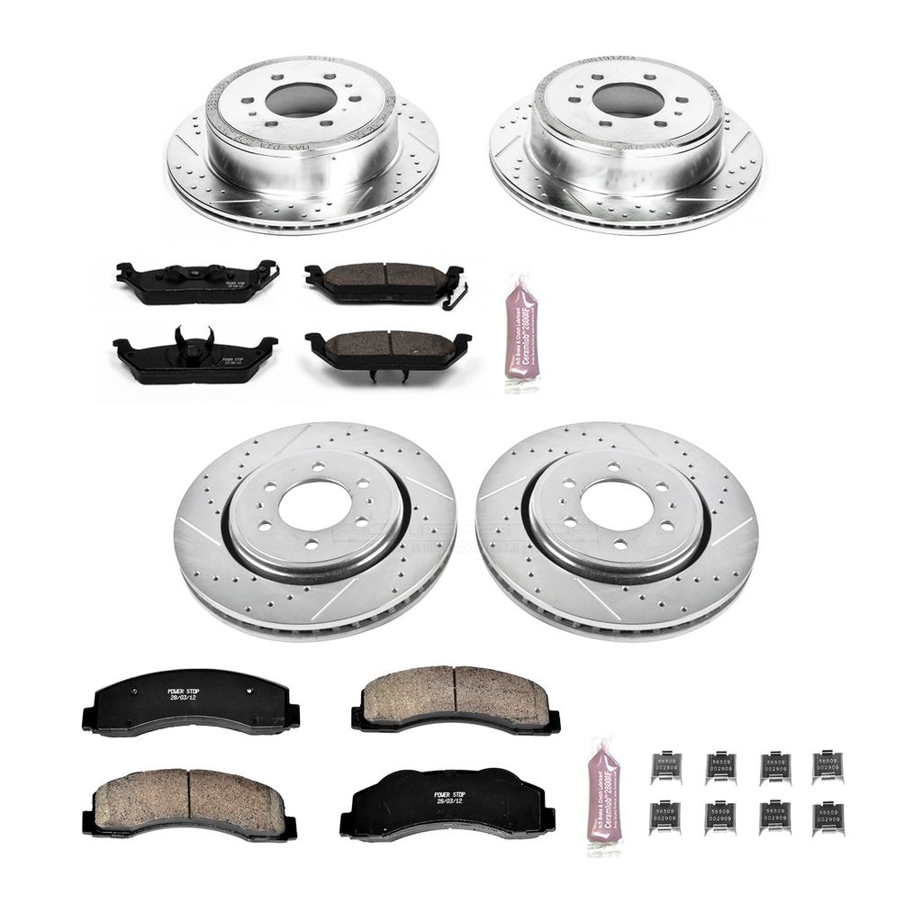 PowerStop K3166 - Z23 Drilled and Slotted Brake Rotors and Pads Kit