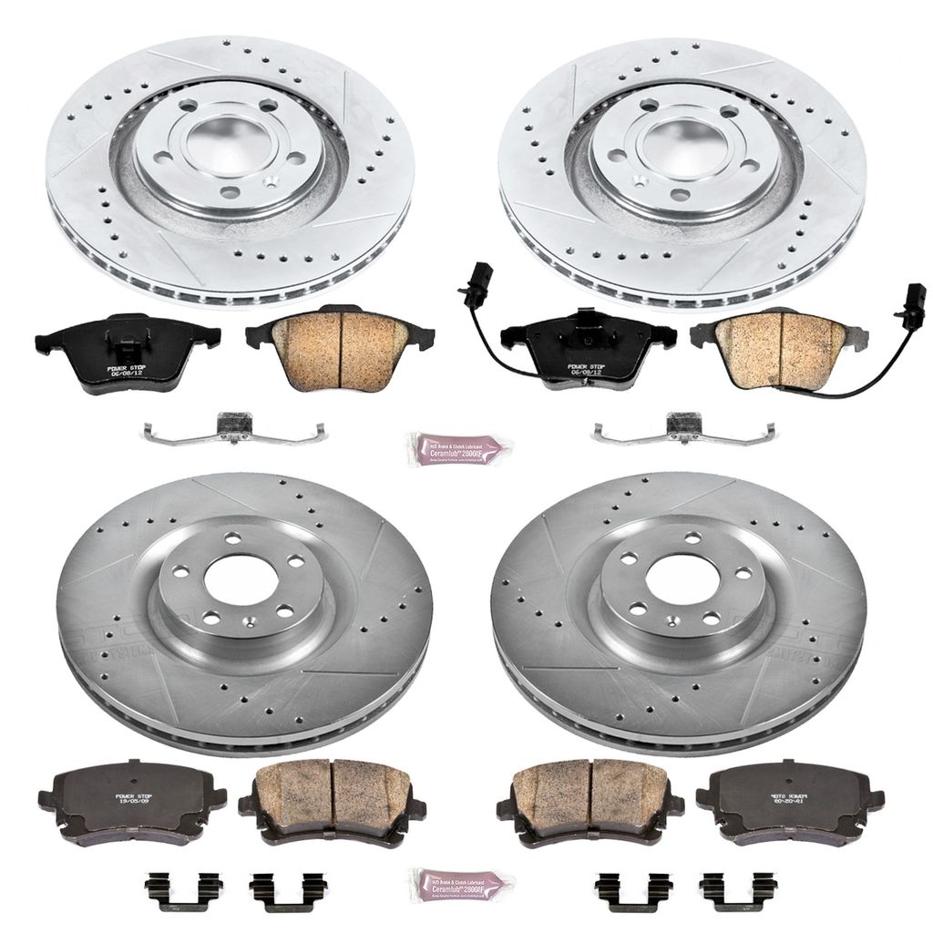 PowerStop K4010 - Z23 Drilled and Slotted Brake Rotors and Pads Kit