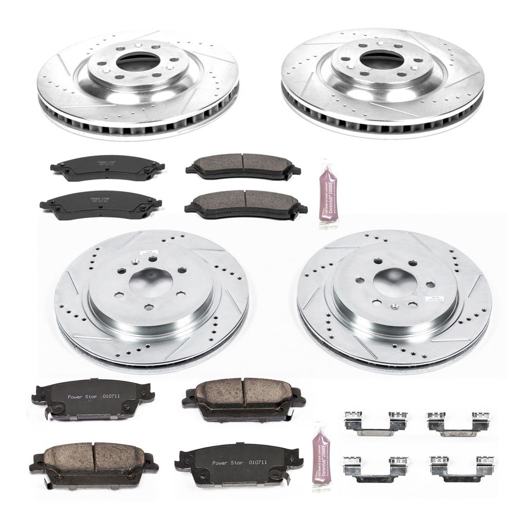 PowerStop K4014 - Z23 Drilled and Slotted Brake Rotors and Pads Kit
