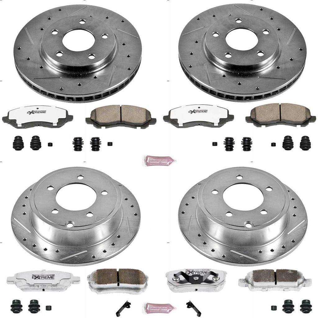 PowerStop K4017-26 - Z26 Drilled and Slotted Brake Rotors and Pads Kit
