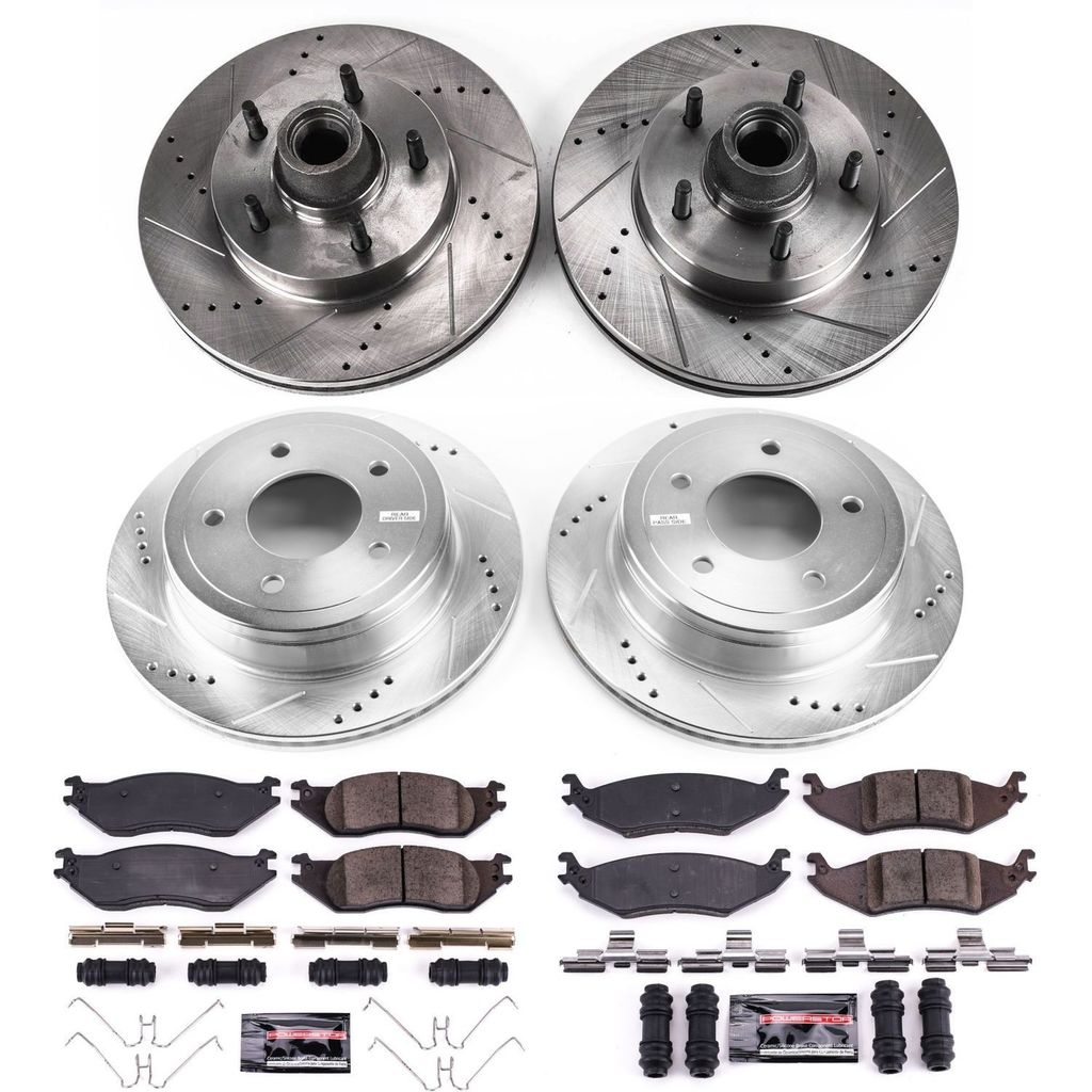 PowerStop K4021 - Z23 Drilled and Slotted Brake Rotors and Pads Kit