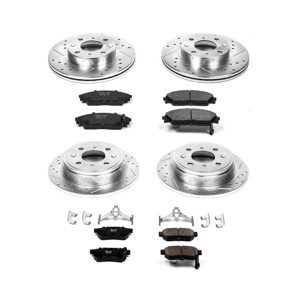 PowerStop K403 - Z23 Drilled and Slotted Brake Rotors and Pads Kit