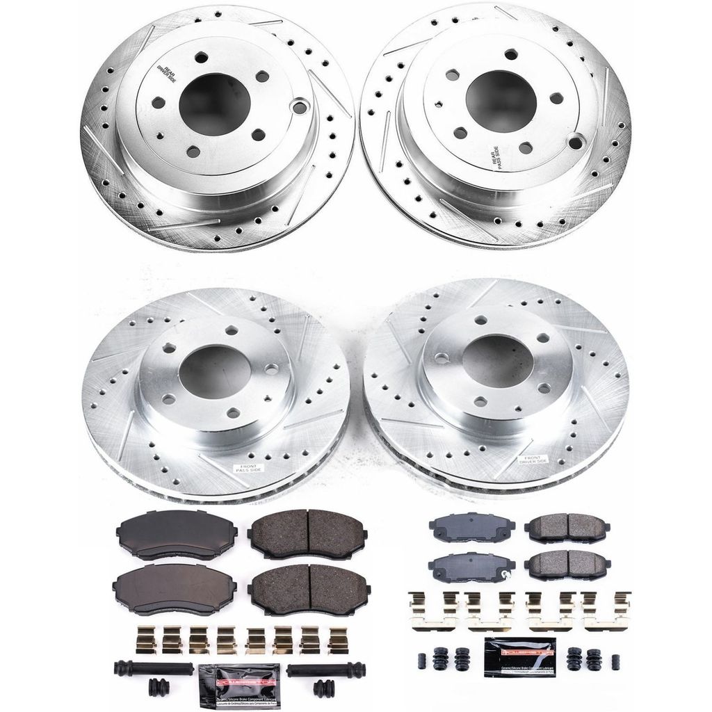 PowerStop K4041 - Z23 Drilled and Slotted Brake Rotors and Pads Kit