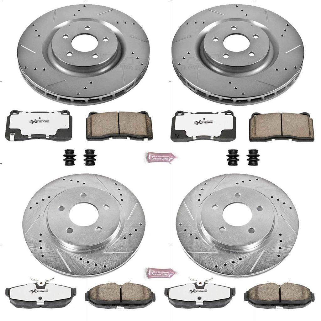 PowerStop K4042-26 - Z26 Drilled and Slotted Brake Rotors and Pads Kit