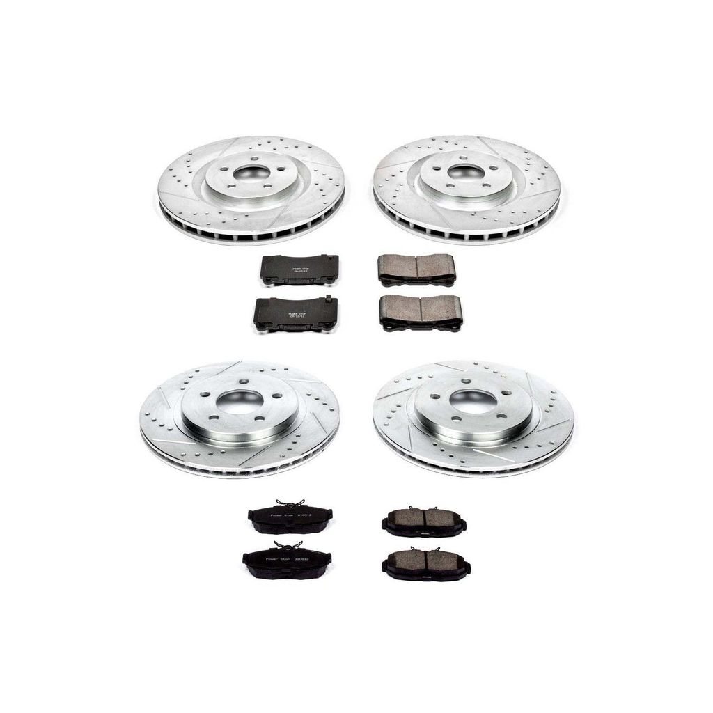 PowerStop K4042 - Z23 Drilled and Slotted Brake Rotors and Pads Kit