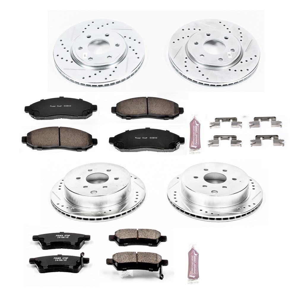 PowerStop K4063 - Z23 Drilled and Slotted Brake Rotors and Pads Kit
