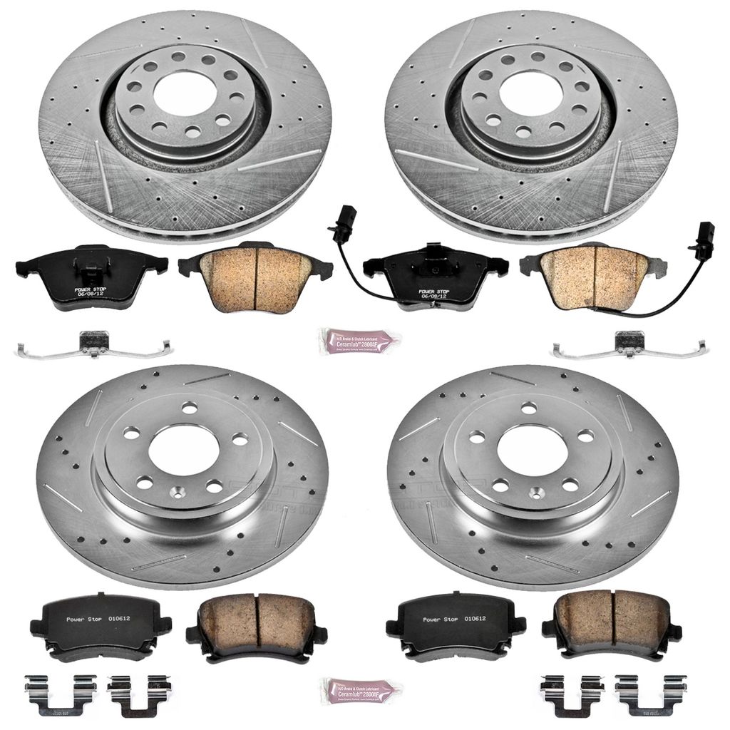 PowerStop K4065 - Z23 Drilled and Slotted Brake Rotors and Pads Kit