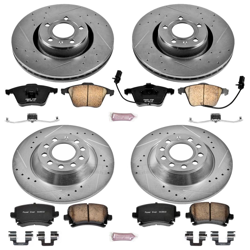 PowerStop K4066 - Z23 Drilled and Slotted Brake Rotors and Pads Kit