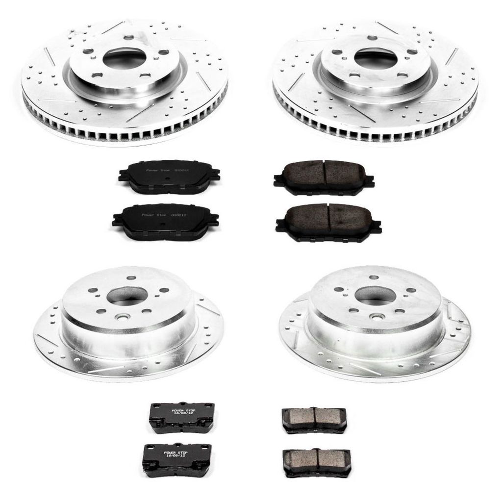 PowerStop K4076 - Z23 Drilled and Slotted Brake Rotors and Pads Kit