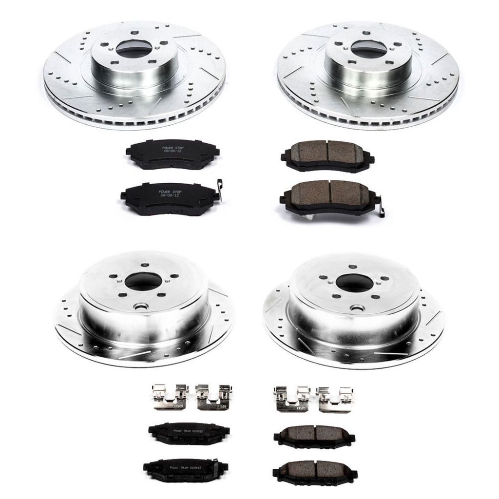 PowerStop K4077 - Z23 Drilled and Slotted Brake Rotors and Pads Kit