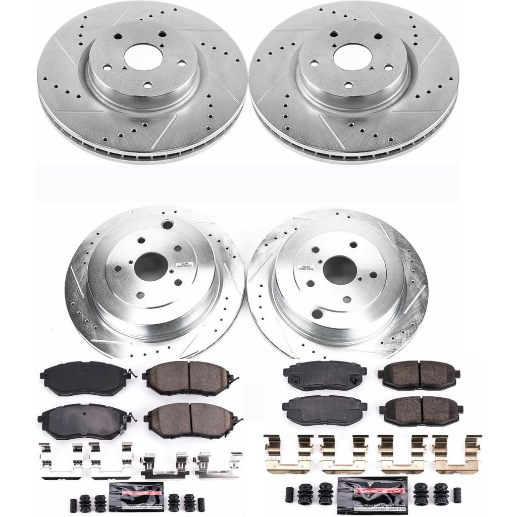 PowerStop K4088 - Z23 Drilled and Slotted Brake Rotors and Pads Kit