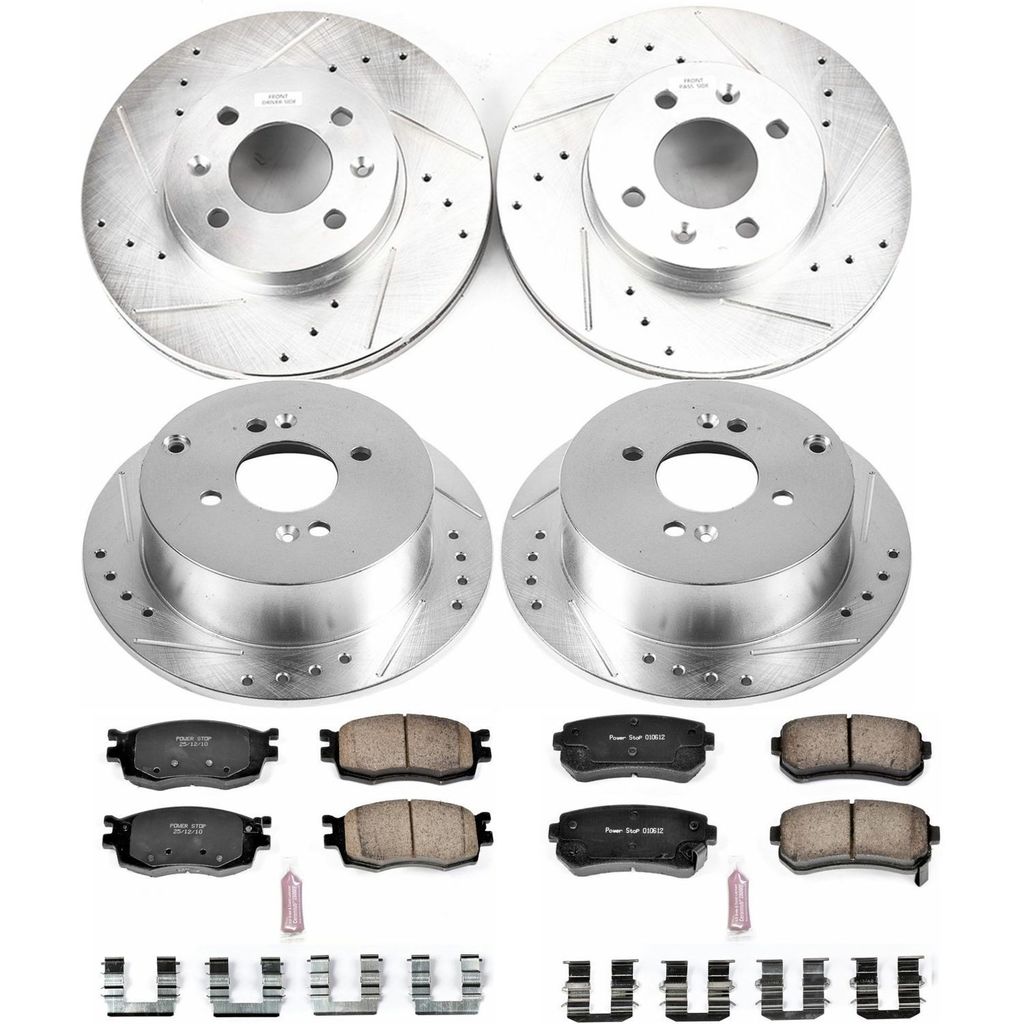 PowerStop K4091 - Z23 Drilled and Slotted Brake Rotors and Pads Kit