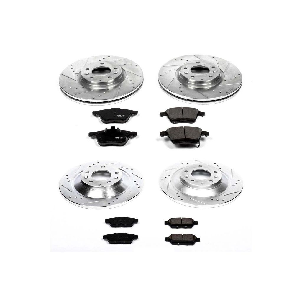 PowerStop K4092 - Z23 Drilled and Slotted Brake Rotors and Pads Kit