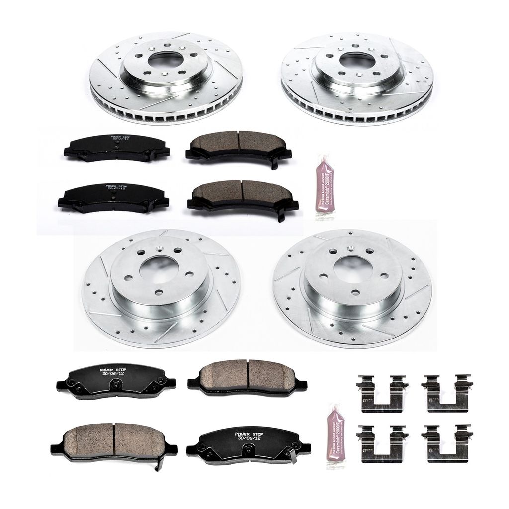 PowerStop K4096 - Z23 Drilled and Slotted Brake Rotors and Pads Kit