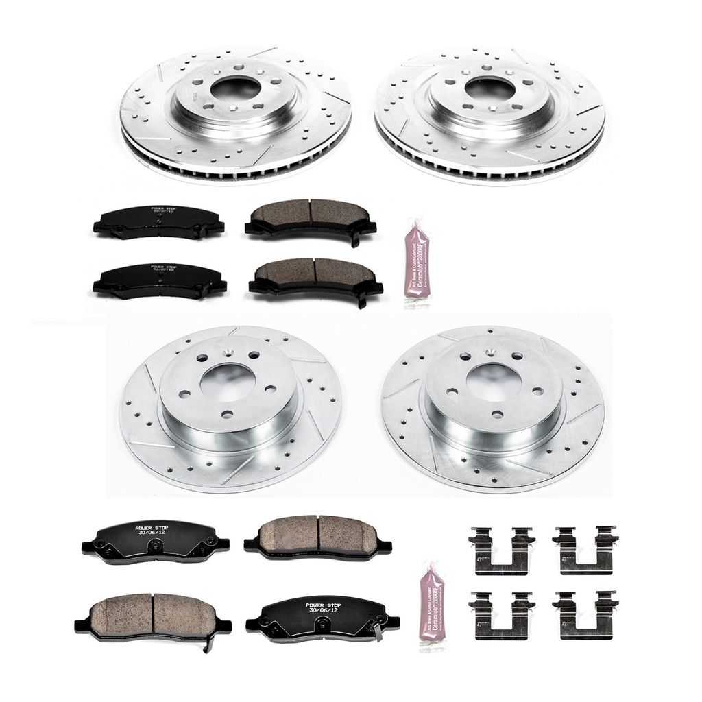 PowerStop K4097 - Z23 Drilled and Slotted Brake Rotors and Pads Kit