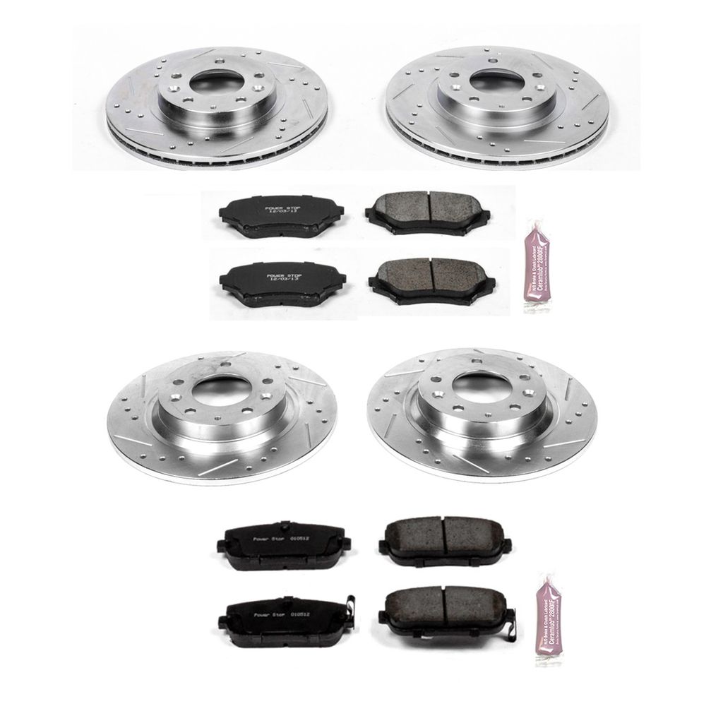 PowerStop K4098 - Z23 Drilled and Slotted Brake Rotors and Pads Kit