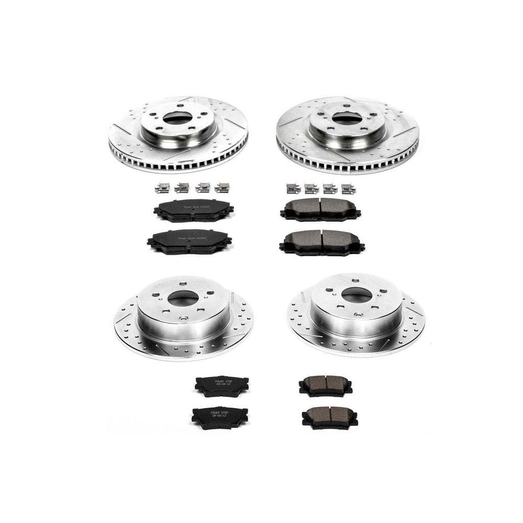 PowerStop K4099 - Z23 Drilled and Slotted Brake Rotors and Pads Kit
