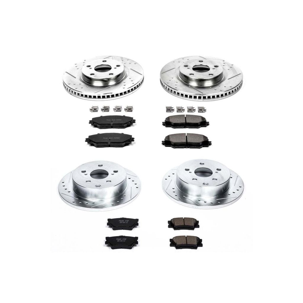 PowerStop K4101 - Z23 Drilled and Slotted Brake Rotors and Pads Kit