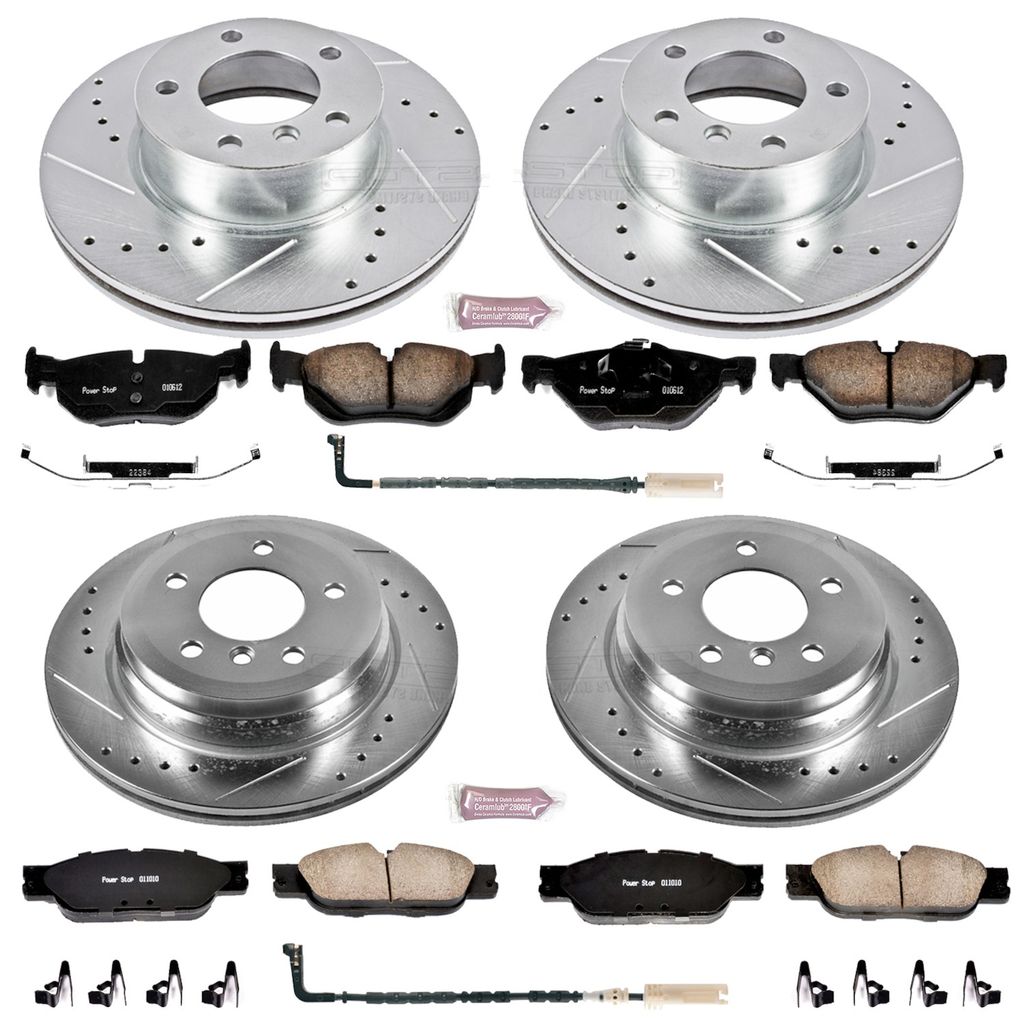 PowerStop K4102 - Z23 Drilled and Slotted Brake Rotors and Pads Kit