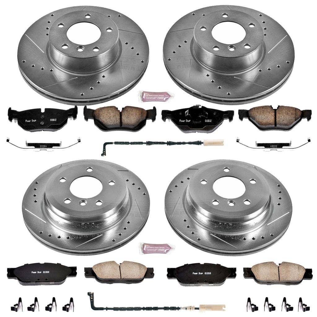 PowerStop K4104 - Z23 Drilled and Slotted Brake Rotors and Pads Kit